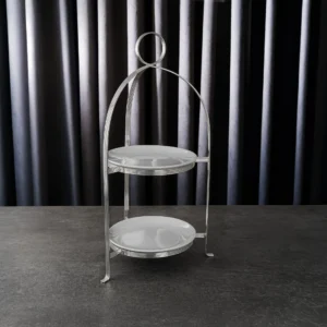 ELEGANT İKİ KAPTLI PORSELEN TABAKLI İKRAMLIK