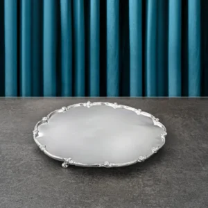 GÜL BORDÜR 28 CM YUVARLAK KAHVE TEPSİSİ